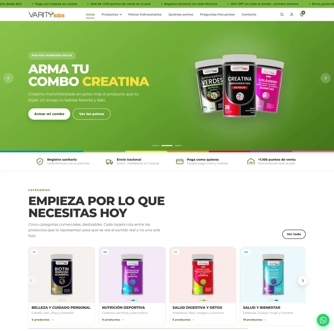Tienda online de Varity Labs